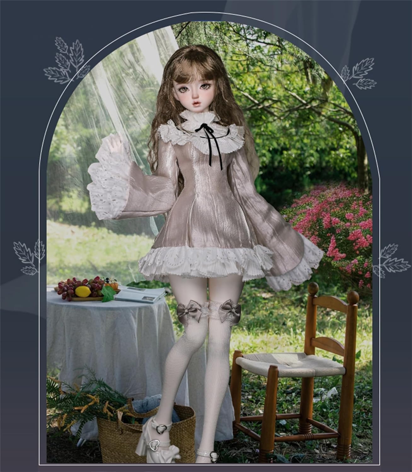BACALYSO | shuga fairy 1/4 スケール 球体関節人形 女 Lolita お嬢う様 BJDドール 可動 フィギュア 身長44CM メイク済み 仮装でき プリンセス ドレス 可愛い 樹脂 洋服セット プレゼント (服セット)