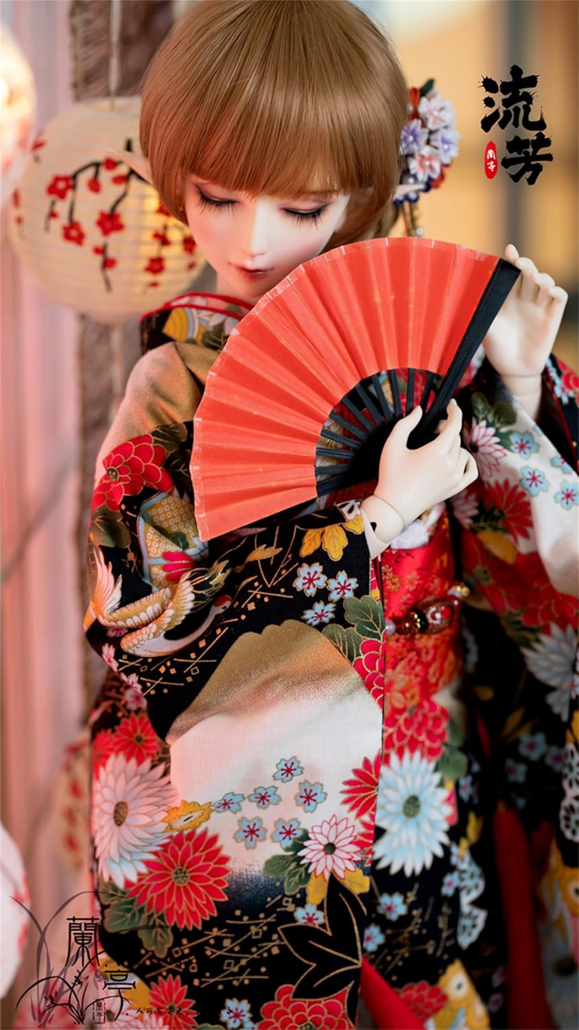 蘭亭集夢 1/3 1/4 1/6 スケール BJD 人形服 花魁 花柄花嫁 流芳女の子 着物晴れ着 9点セット 振袖着物 和柄 人形服 着せ替え服 仮装服セット