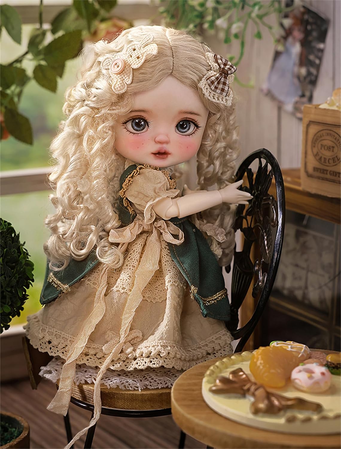BACALYSO | shuga fairy 1/6 スケール 球体関節人形 女 Plums 梅 チカウボーイ少女 帽子付き 元気 BJDドール 可動 フィギュア 身長26.5CM メイク済み 仮装でき 可愛い 樹脂 服セット (服セット)