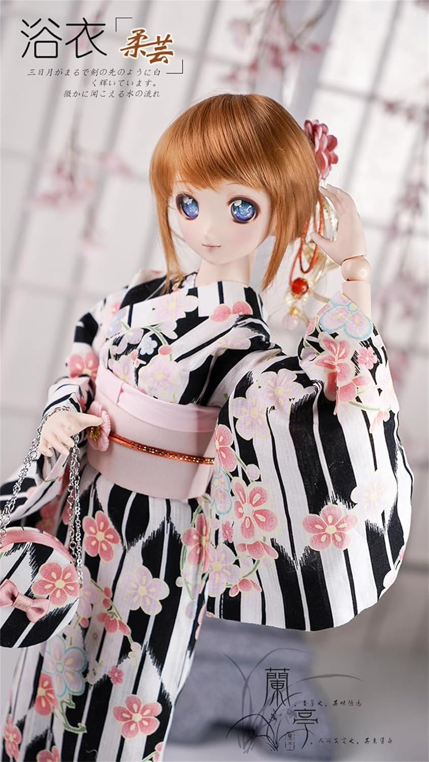 蘭亭集夢 1/3 1/4 1/6 スケール BJD 球体関節人形 服 浴衣 柔芸 女の子 着物 晴れ着 8点セット 和柄 人形服 着せ替え服 仮装 服セット