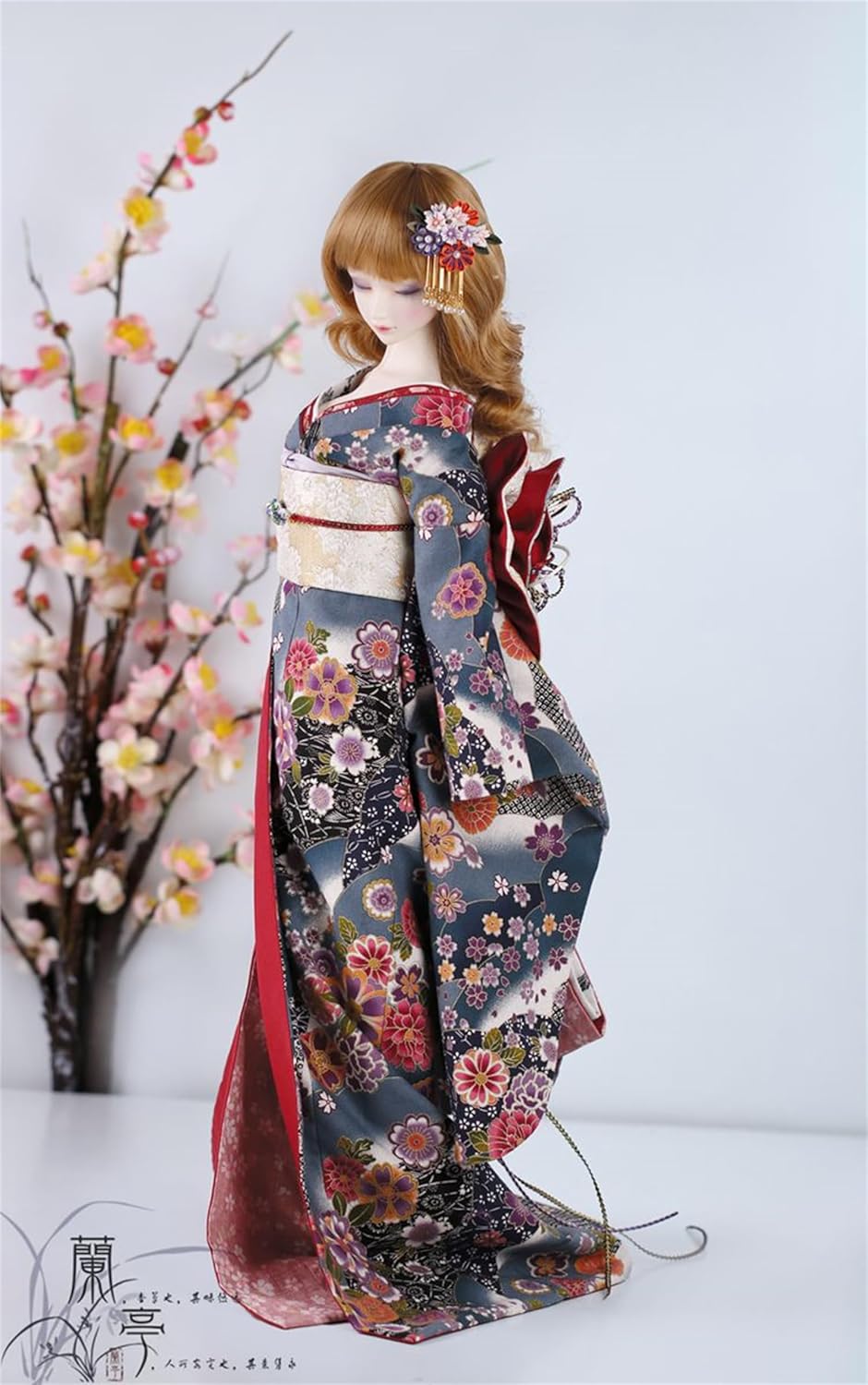蘭亭集夢 1/3 1/4 1/6 スケール BJD 人形用服 花魁 花嫁 青箜 女の子 着物 晴れ着 8点セット 振袖 和柄 人形服 服セット