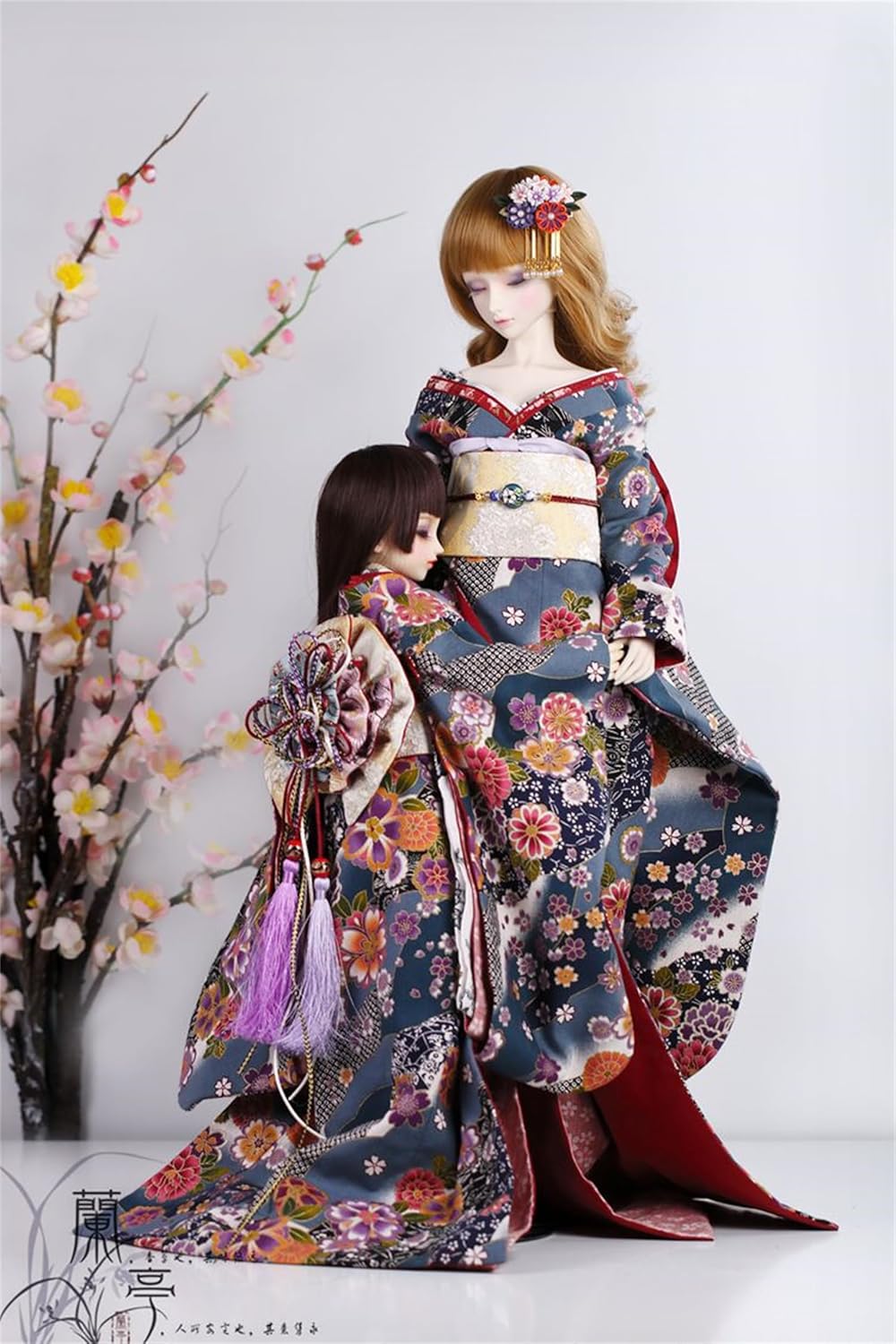 蘭亭集夢 1/3 1/4 1/6 スケール BJD 人形用服 花魁 花嫁 青箜 女の子 着物 晴れ着 8点セット 振袖 和柄 人形服 服セット