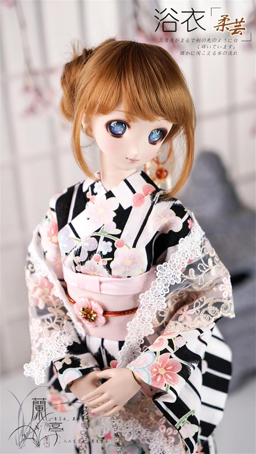 蘭亭集夢 1/3 1/4 1/6 スケール BJD 球体関節人形 服 浴衣 柔芸 女の子 着物 晴れ着 8点セット 和柄 人形服 着せ替え服 仮装 服セット