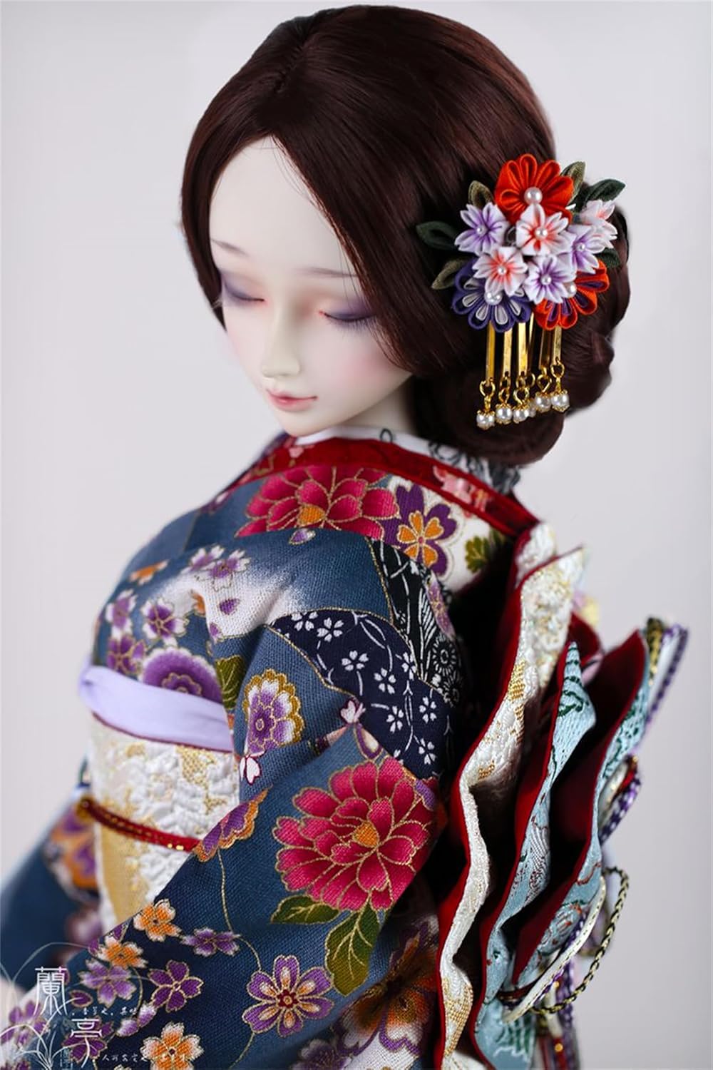 蘭亭集夢 1/3 1/4 1/6 スケール BJD 人形用服 花魁 花嫁 青箜 女の子 着物 晴れ着 8点セット 振袖 和柄 人形服 服セット