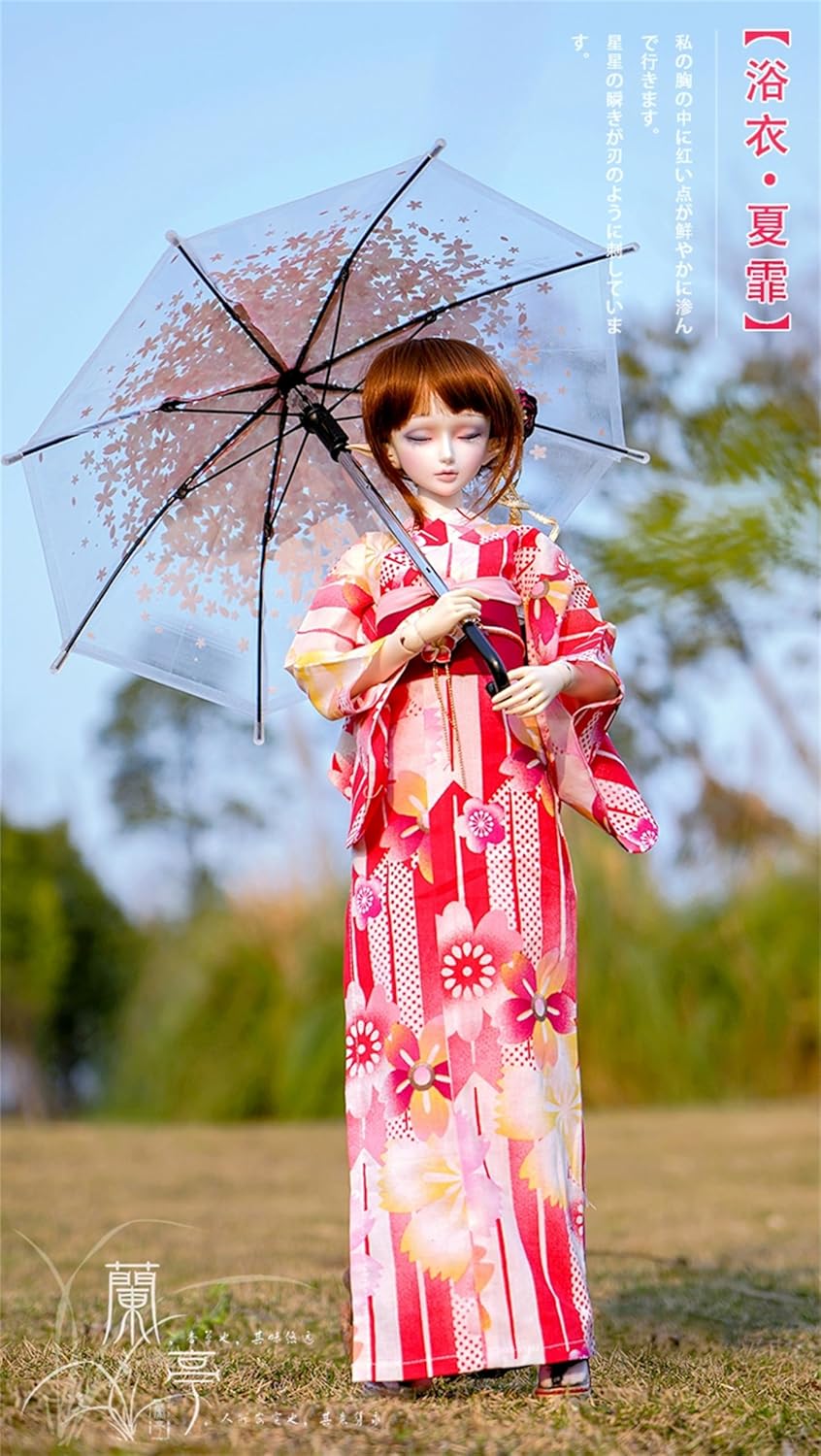 蘭亭集夢 1/3 1/4 1/6 スケール BJD人形服 浴衣 夏の扉 女の子 着物 晴れ着 7点セット 和柄 ドール 人形服 着せ替 服 仮装 服セット