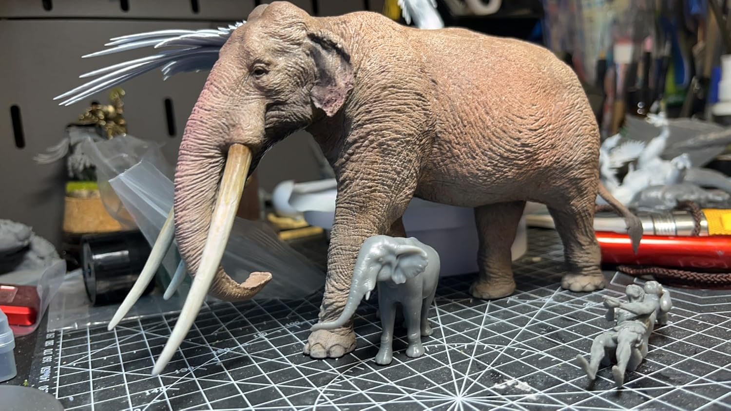 BACALYSO | ALEX STUDIO 1/35 Scale Stego Tetraverodon Figure, Neocene Medieval Mammalian Extinction, Elephant, Ancient Statue, Resin, Painted, Statue, Cute, Realistic Animal, Plastic Model, Toy, Model,