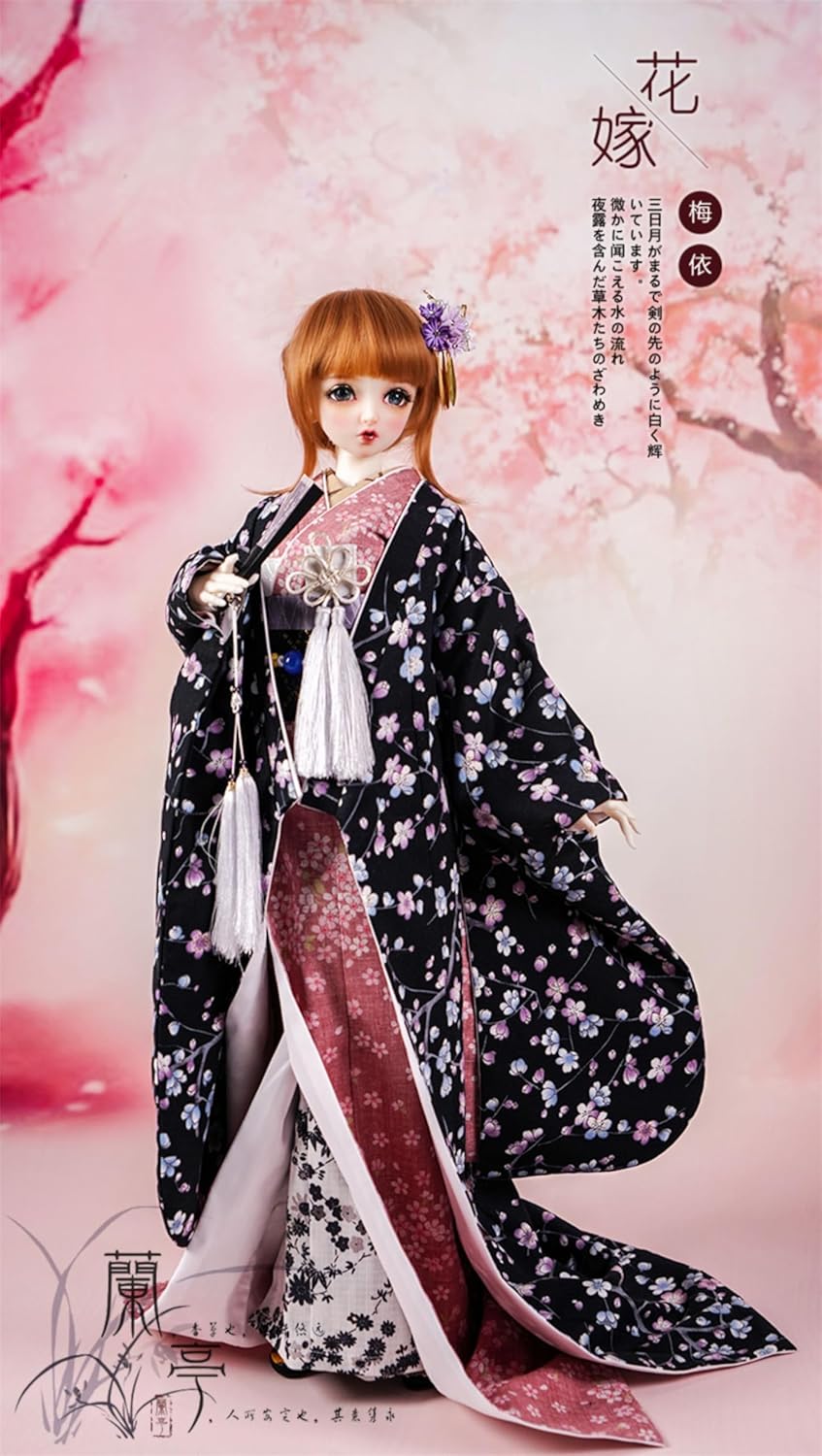 蘭亭集夢 1/3 1/4 スケール BJD 球体関節人形 服 花魁 花嫁 梅依 女の子 着物 晴れ着 11点セット 振袖 和柄 人形服 着せ替え 服 仮装 服セット