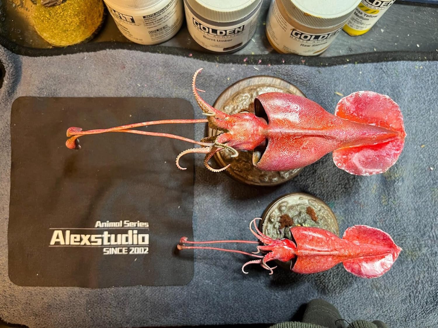 Alex STUDIO ダイオウホウズキイカ フィギュア ダイオウイカ サメハダホウズキイカ科 動物 無脊椎動物 海洋生物 リアル 樹脂 プラモデル 大人のおもちゃ 模型 プレゼント 置物 台座付き (15cm) [並行輸入品]