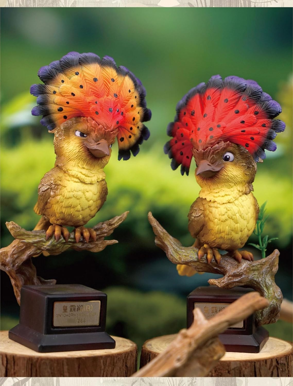動物バンバン 鳥シリーズ第6弾 オウギタイランチョウ フィギュア オス メス 台座付き 16cm級 リアル 可愛い プラモデル 大人のコレクション スタチュー 模型 プレゼント 撮影道具 置物 (2点セット) [並行輸入品]