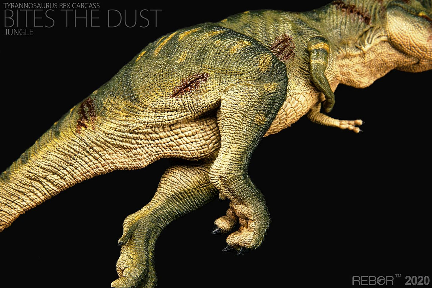 Rebor 1/35 サイズ ティラノサウルス 死体 死骸 Tレックス T-REX CARCASS 大きい 肉食 恐竜 リアル フィギュア PVC プラモデル おもちゃ 模型 プレゼント プレミアム 36cm級 オリジナル 塗装済 完成品 (ジャングル+平野)
