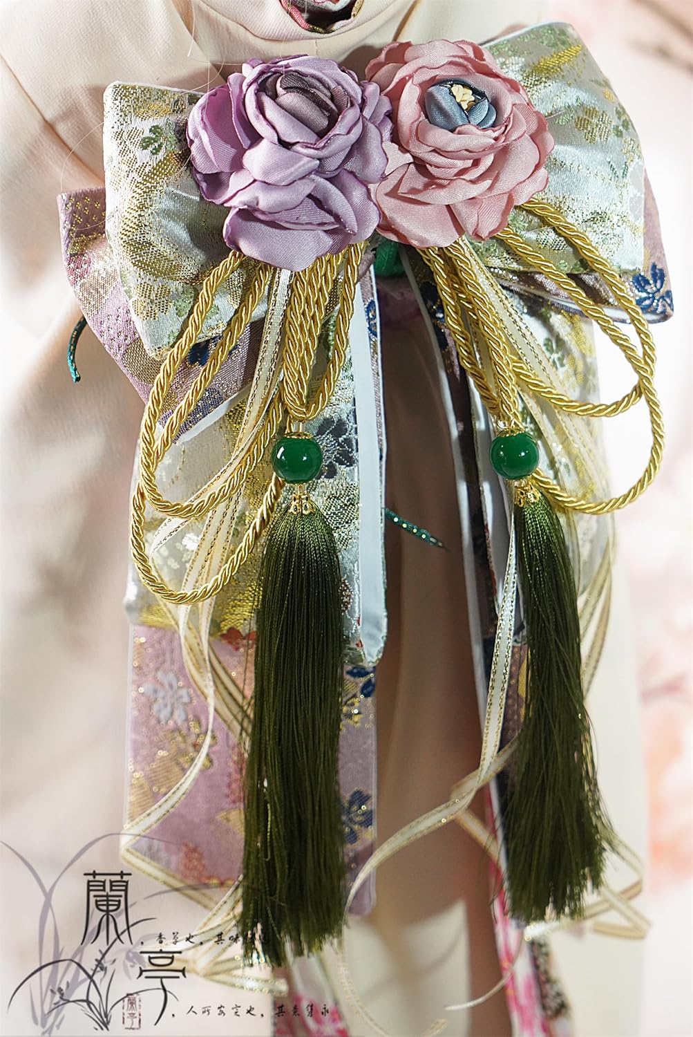 蘭亭集夢 1/3 1/4 1/6 スケール BJD 人形服 桜 花魁 春日桜袖 女の子 着物 晴れ着 9点セット 振袖 着物 和柄 人形服 着せ替え 服 仮装 服セット