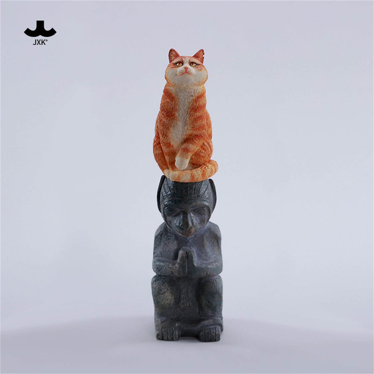 JXK 猫 建物 スタチュー 可愛い ネコ 動物 リアル フィギュア 樹脂 プラモデル 模型 18cm級 完成品 ねこ好き 置物 スタチュー (JXK284A)