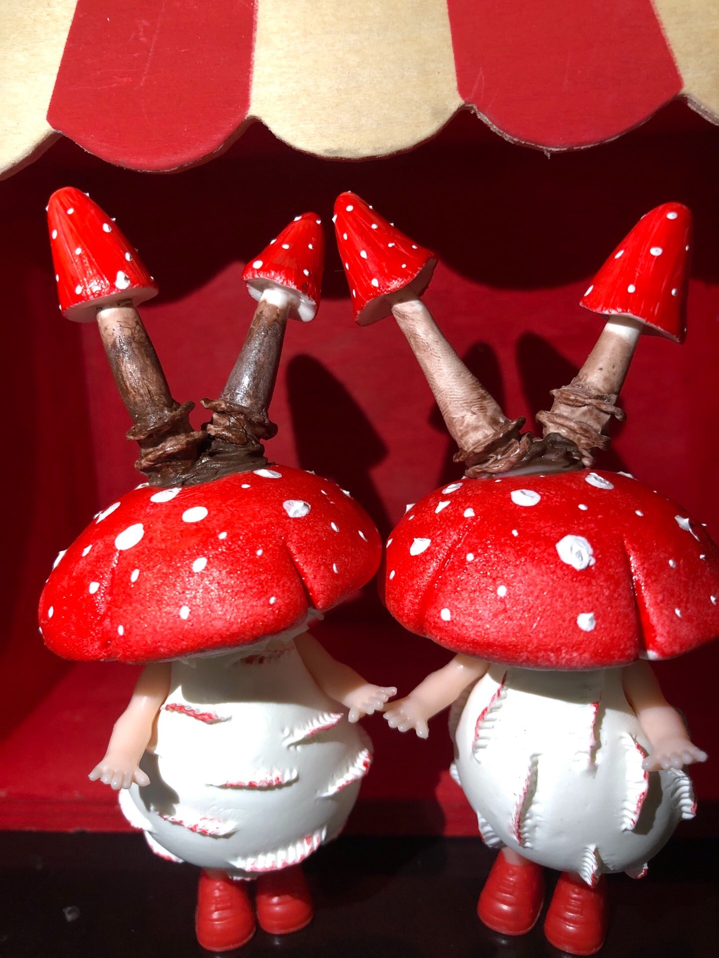 キノコ フィギュア 8-12cm  野生菌 人形 レッド キノコ精霊 手作り 粘土製